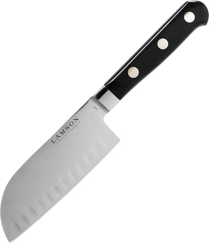 Lamson 5 In Premier Forged Santoku Knife, Hollow Edge, Fire Handle
