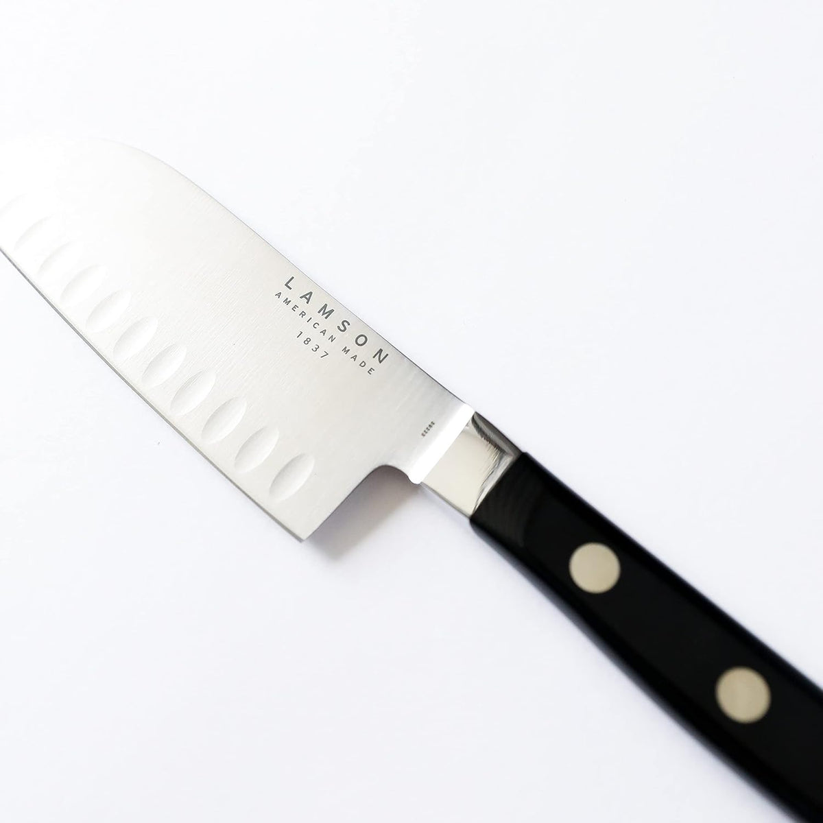 Lamson 5 In Premier Forged Santoku Knife, Hollow Edge, Fire Handle
