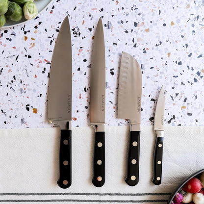 Lamson 5 In Premier Forged Santoku Knife, Hollow Edge, Fire Handle