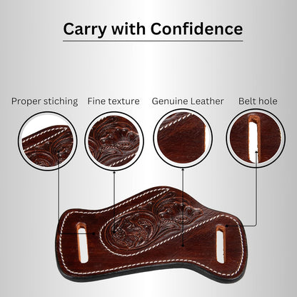 Leather Knife Sheath for Belt Pocket Folding Knife Holder Compact Draw Knifes Carrier EDC Leather Sheath for Folding Knife Holster