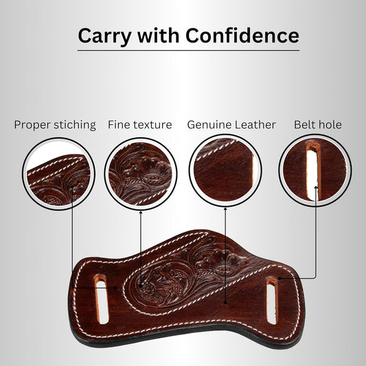 Leather Knife Sheath for Belt Pocket Folding Knife Holder Compact Draw Knifes Carrier EDC Leather Sheath for Folding Knife Holster