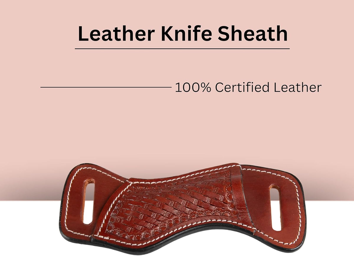 Leather Knife Sheath for Belt Pocket Folding Knife Holder Compact Draw Knifes Carrier EDC Leather Sheath for Folding Knife Holster