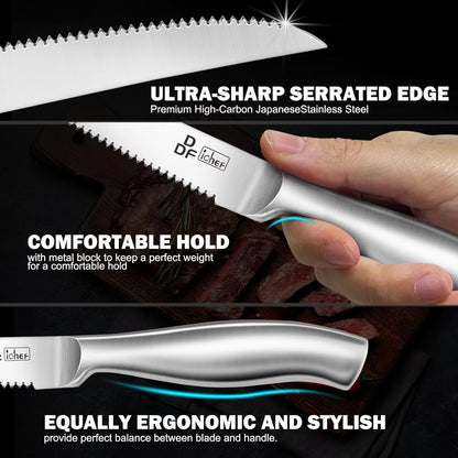 Nakiri Kitchen Knife, Chef's Knife In Japanese Stainless Steel Professional Cooking Knives, Non-slip Ultra Sharp Knife with Ergonomic Handle
