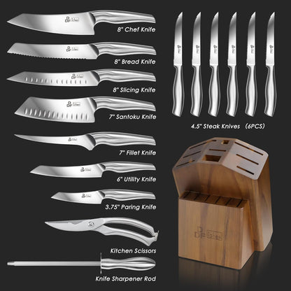 Nakiri Kitchen Knife, Chef's Knife In Japanese Stainless Steel Professional Cooking Knives, Non-slip Ultra Sharp Knife with Ergonomic Handle