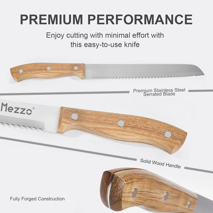Serrated Bread Knife for Homemade Bread, High Carbon Steel Sourdough Knife Cutter for Slicing Bread, Bagels & Cake, Razor Sharp Premium 8-Inch Bread Cutting Knives with Gift Box