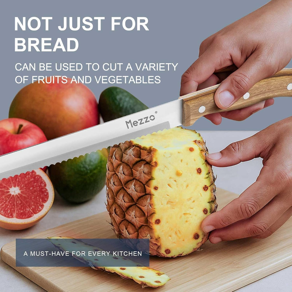 Serrated Bread Knife for Homemade Bread, High Carbon Steel Sourdough Knife Cutter for Slicing Bread, Bagels & Cake, Razor Sharp Premium 8-Inch Bread Cutting Knives with Gift Box