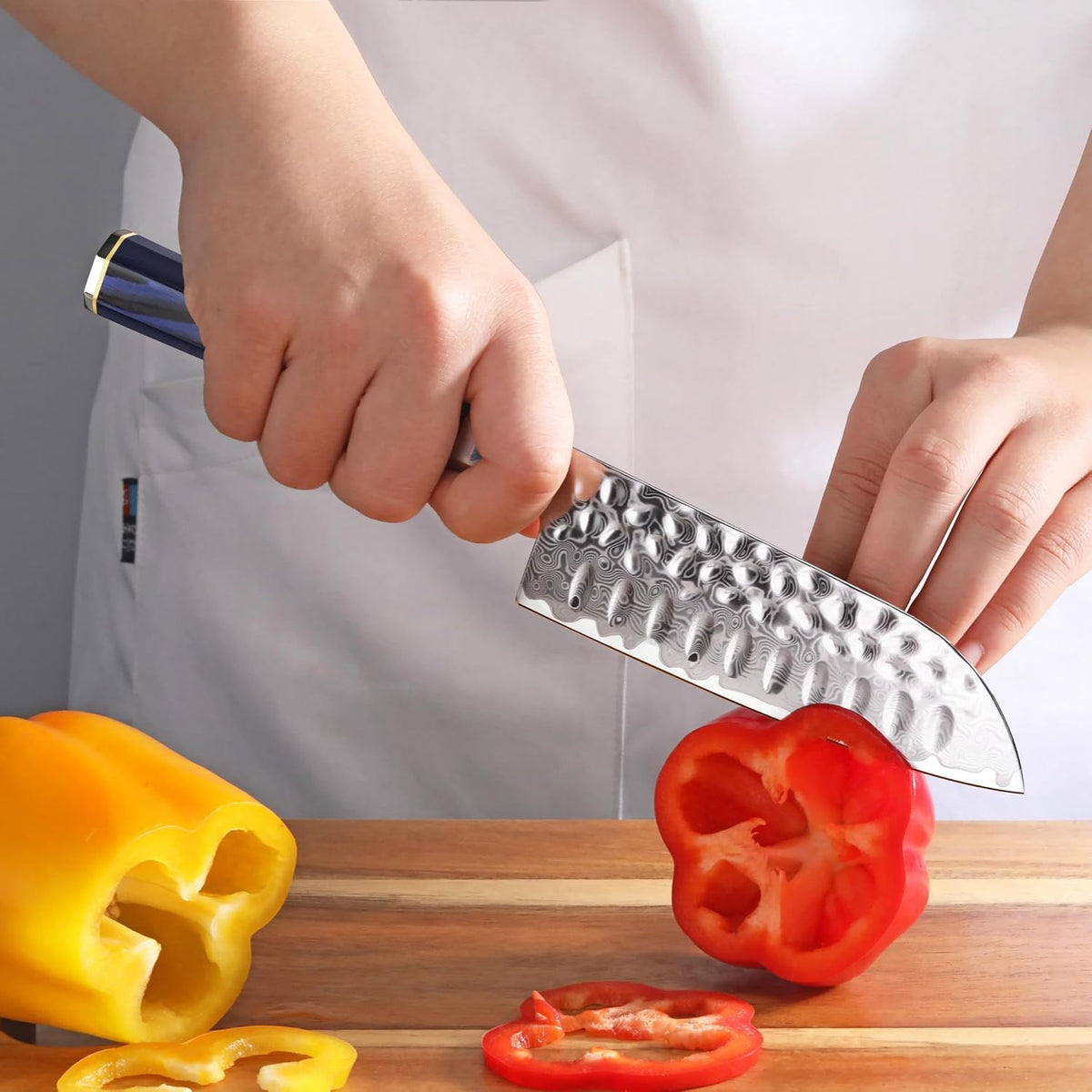 Cangshan KITA Series 5-Inch Santoku Knife with Sheath, High Carbon X-7 Damascus Steel, 503886