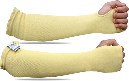 BSV Kevlar Arm Protection Sleeves with Thumb Hole - Cut, Scratch, Bite and Heat-Resistant - Unisex, 18", 1 Pair