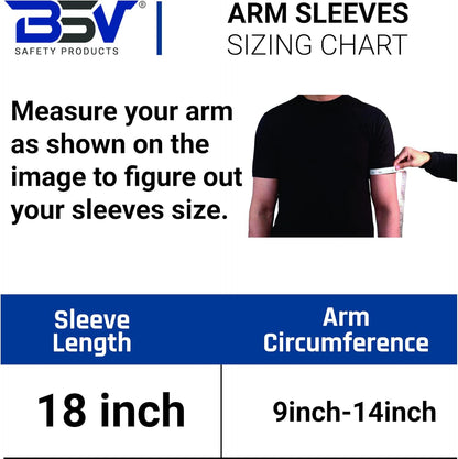 BSV Kevlar Arm Protection Sleeves with Thumb Hole - Cut, Scratch, Bite and Heat-Resistant - Unisex, 18", 1 Pair