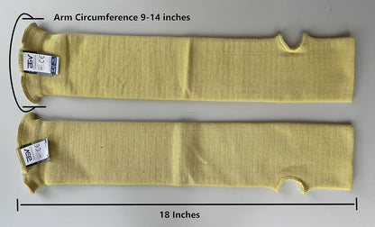 BSV Kevlar Arm Protection Sleeves with Thumb Hole - Cut, Scratch, Bite and Heat-Resistant - Unisex, 18", 1 Pair