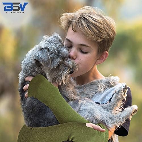 BSV Kevlar Arm Protection Sleeves with Thumb Hole - Cut, Scratch, Bite and Heat-Resistant - Unisex, 18", 1 Pair
