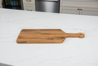 7215 Teak Wood Edge Grain Kitchen Cutting and Serving Board, Small, 12" x 9" x 5/8"