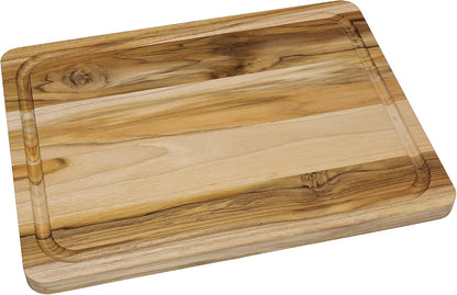 7215 Teak Wood Edge Grain Kitchen Cutting and Serving Board, Small, 12" x 9" x 5/8"