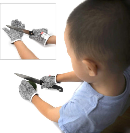 Level 5 Protection 6Pair Of Size XL Safe Cut Resistant Gloves Food Grade For Kitchen Oyster Shucking Meat Cutting Wood Carving Machine Washable [P/N: ET-TOOL032-XL X6-GRAY ]