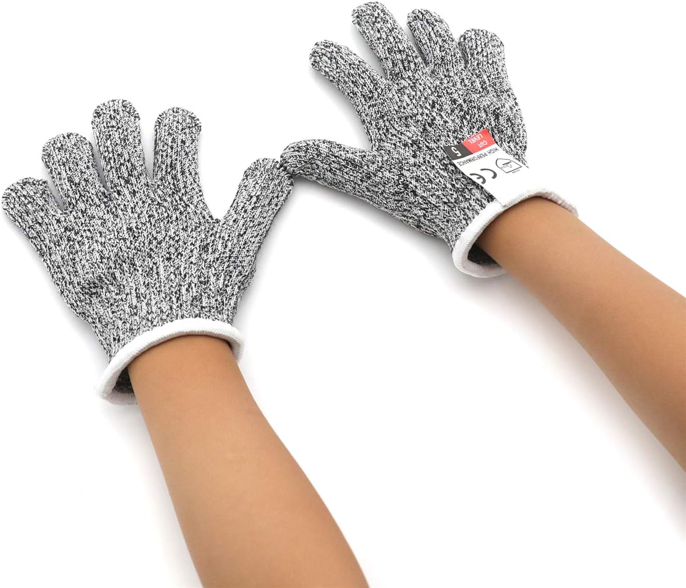 Level 5 Protection 6Pair Of Size XL Safe Cut Resistant Gloves Food Grade For Kitchen Oyster Shucking Meat Cutting Wood Carving Machine Washable [P/N: ET-TOOL032-XL X6-GRAY ]