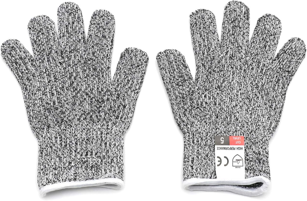Level 5 Protection 6Pair Of Size XL Safe Cut Resistant Gloves Food Grade For Kitchen Oyster Shucking Meat Cutting Wood Carving Machine Washable [P/N: ET-TOOL032-XL X6-GRAY ]