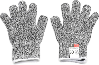 Level 5 Protection 6Pair Of Size XL Safe Cut Resistant Gloves Food Grade For Kitchen Oyster Shucking Meat Cutting Wood Carving Machine Washable [P/N: ET-TOOL032-XL X6-GRAY ]