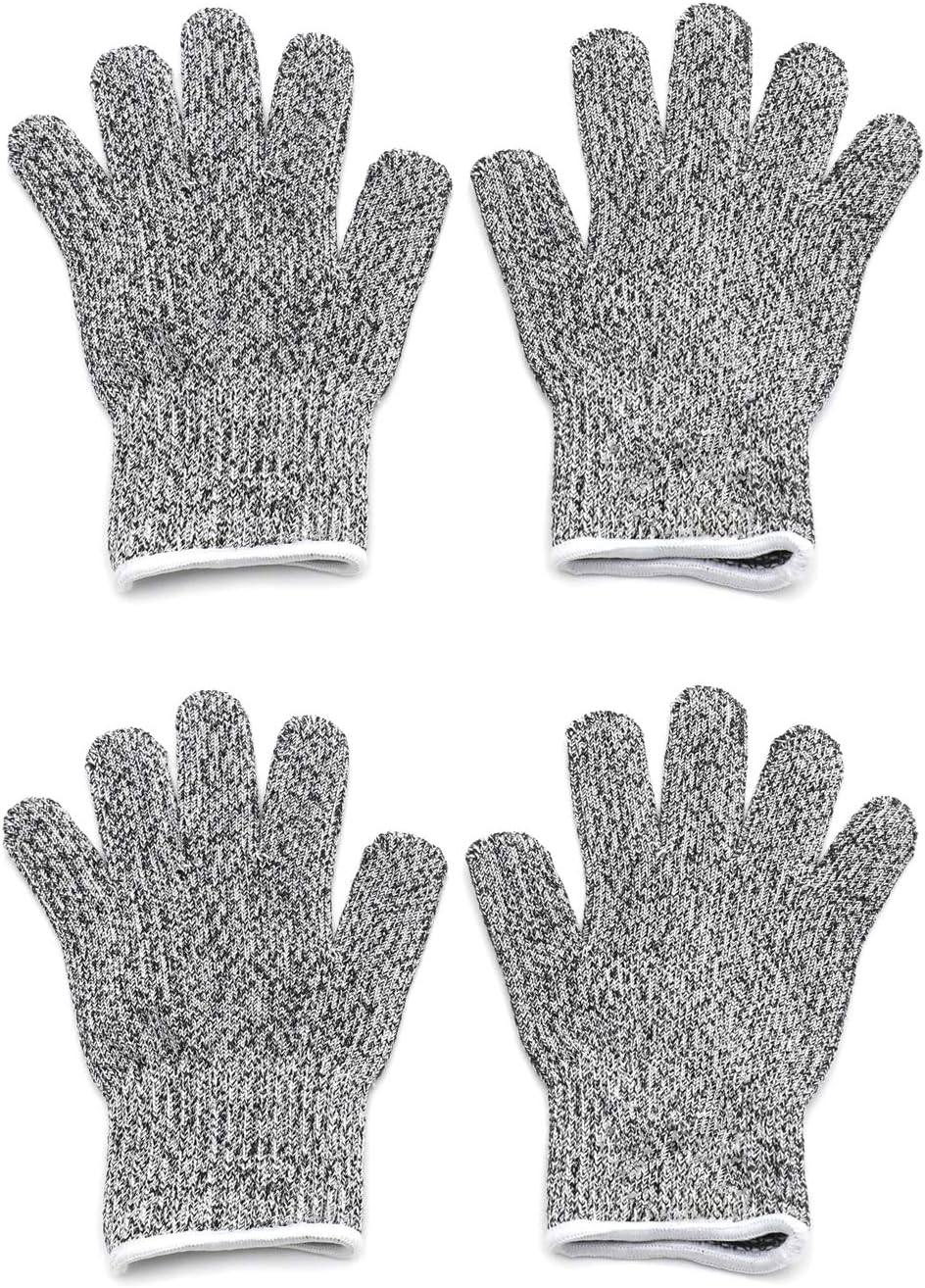 Level 5 Protection 6Pair Of Size XL Safe Cut Resistant Gloves Food Grade For Kitchen Oyster Shucking Meat Cutting Wood Carving Machine Washable [P/N: ET-TOOL032-XL X6-GRAY ]