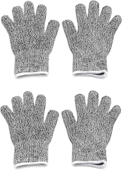 Level 5 Protection 6Pair Of Size XL Safe Cut Resistant Gloves Food Grade For Kitchen Oyster Shucking Meat Cutting Wood Carving Machine Washable [P/N: ET-TOOL032-XL X6-GRAY ]