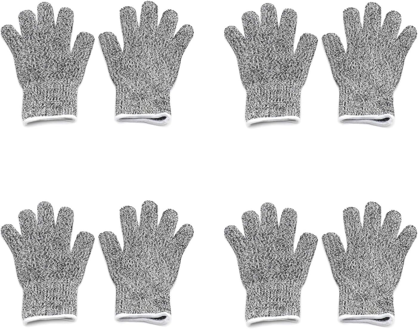 Level 5 Protection 6Pair Of Size XL Safe Cut Resistant Gloves Food Grade For Kitchen Oyster Shucking Meat Cutting Wood Carving Machine Washable [P/N: ET-TOOL032-XL X6-GRAY ]