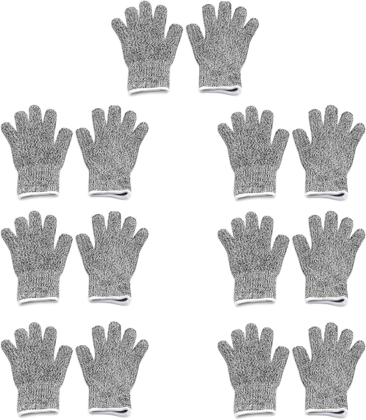 Level 5 Protection 6Pair Of Size XL Safe Cut Resistant Gloves Food Grade For Kitchen Oyster Shucking Meat Cutting Wood Carving Machine Washable [P/N: ET-TOOL032-XL X6-GRAY ]