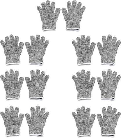 Level 5 Protection 6Pair Of Size XL Safe Cut Resistant Gloves Food Grade For Kitchen Oyster Shucking Meat Cutting Wood Carving Machine Washable [P/N: ET-TOOL032-XL X6-GRAY ]