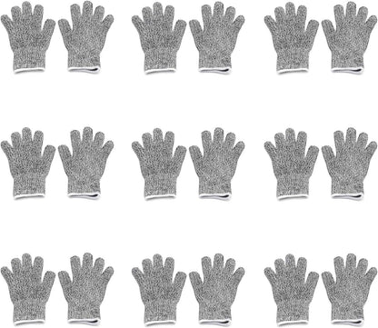 Level 5 Protection 6Pair Of Size XL Safe Cut Resistant Gloves Food Grade For Kitchen Oyster Shucking Meat Cutting Wood Carving Machine Washable [P/N: ET-TOOL032-XL X6-GRAY ]