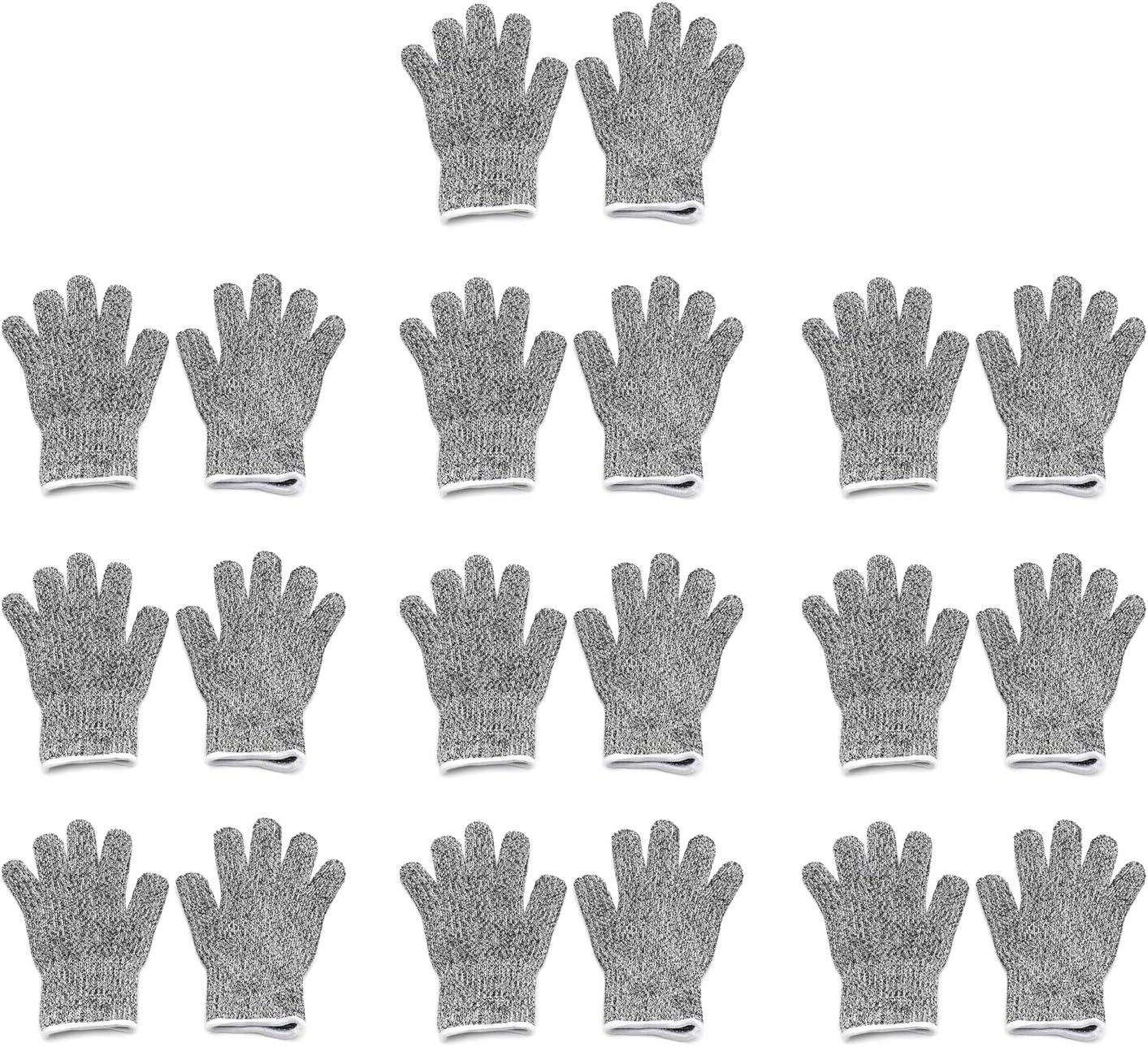 Level 5 Protection 6Pair Of Size XL Safe Cut Resistant Gloves Food Grade For Kitchen Oyster Shucking Meat Cutting Wood Carving Machine Washable [P/N: ET-TOOL032-XL X6-GRAY ]