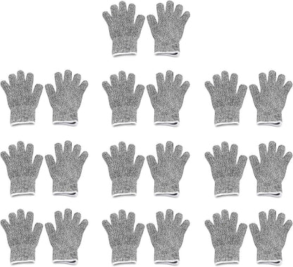 Level 5 Protection 6Pair Of Size XL Safe Cut Resistant Gloves Food Grade For Kitchen Oyster Shucking Meat Cutting Wood Carving Machine Washable [P/N: ET-TOOL032-XL X6-GRAY ]