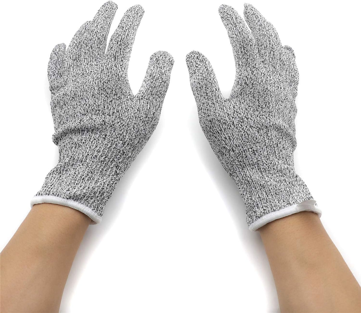 Level 5 Protection 6Pair Of Size XL Safe Cut Resistant Gloves Food Grade For Kitchen Oyster Shucking Meat Cutting Wood Carving Machine Washable [P/N: ET-TOOL032-XL X6-GRAY ]