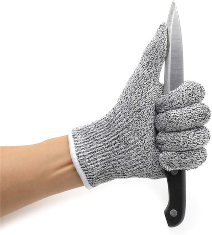 Level 5 Protection 6Pair Of Size XL Safe Cut Resistant Gloves Food Grade For Kitchen Oyster Shucking Meat Cutting Wood Carving Machine Washable [P/N: ET-TOOL032-XL X6-GRAY ]