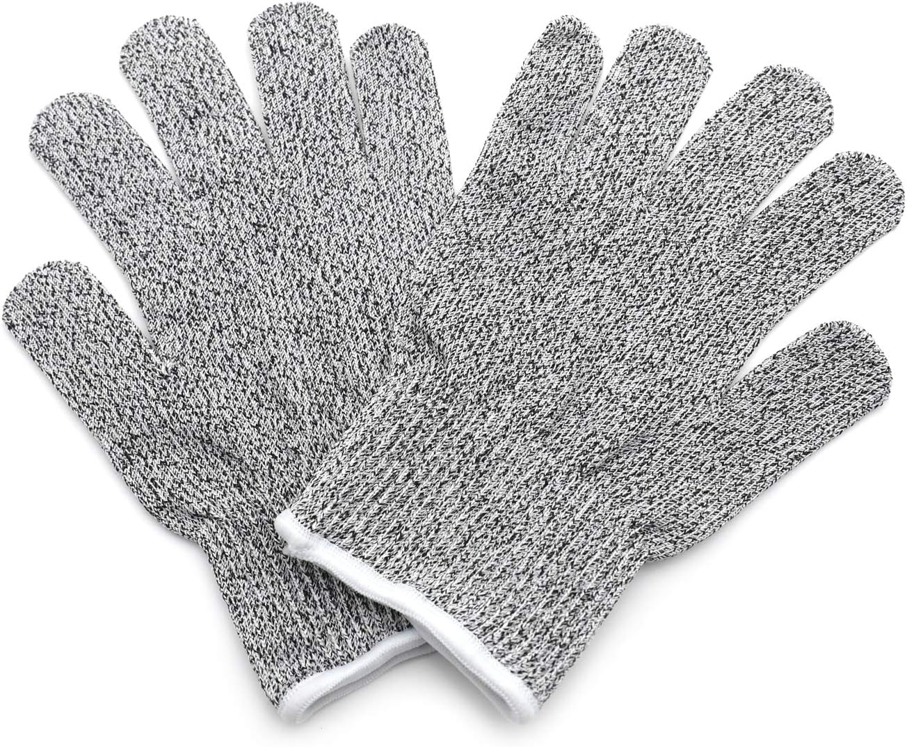 Level 5 Protection 6Pair Of Size XL Safe Cut Resistant Gloves Food Grade For Kitchen Oyster Shucking Meat Cutting Wood Carving Machine Washable [P/N: ET-TOOL032-XL X6-GRAY ]