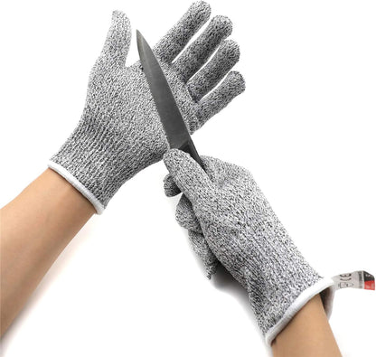 Level 5 Protection 6Pair Of Size XL Safe Cut Resistant Gloves Food Grade For Kitchen Oyster Shucking Meat Cutting Wood Carving Machine Washable [P/N: ET-TOOL032-XL X6-GRAY ]