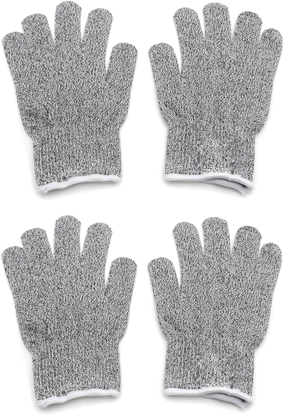 Level 5 Protection 6Pair Of Size XL Safe Cut Resistant Gloves Food Grade For Kitchen Oyster Shucking Meat Cutting Wood Carving Machine Washable [P/N: ET-TOOL032-XL X6-GRAY ]