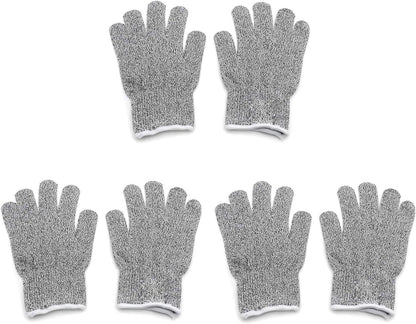 Level 5 Protection 6Pair Of Size XL Safe Cut Resistant Gloves Food Grade For Kitchen Oyster Shucking Meat Cutting Wood Carving Machine Washable [P/N: ET-TOOL032-XL X6-GRAY ]