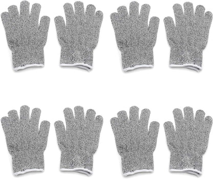 Level 5 Protection 6Pair Of Size XL Safe Cut Resistant Gloves Food Grade For Kitchen Oyster Shucking Meat Cutting Wood Carving Machine Washable [P/N: ET-TOOL032-XL X6-GRAY ]