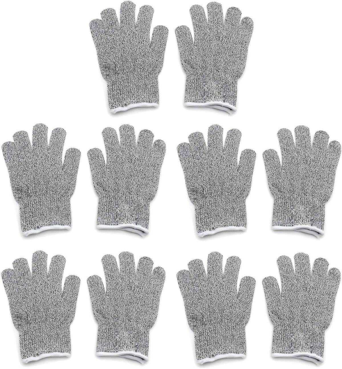 Level 5 Protection 6Pair Of Size XL Safe Cut Resistant Gloves Food Grade For Kitchen Oyster Shucking Meat Cutting Wood Carving Machine Washable [P/N: ET-TOOL032-XL X6-GRAY ]