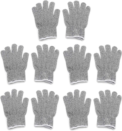 Level 5 Protection 6Pair Of Size XL Safe Cut Resistant Gloves Food Grade For Kitchen Oyster Shucking Meat Cutting Wood Carving Machine Washable [P/N: ET-TOOL032-XL X6-GRAY ]