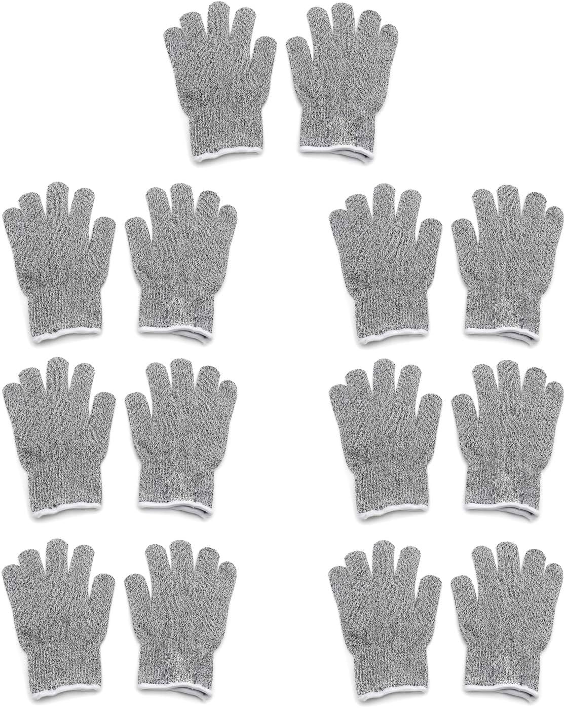 Level 5 Protection 6Pair Of Size XL Safe Cut Resistant Gloves Food Grade For Kitchen Oyster Shucking Meat Cutting Wood Carving Machine Washable [P/N: ET-TOOL032-XL X6-GRAY ]