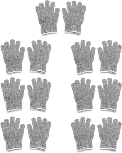 Level 5 Protection 6Pair Of Size XL Safe Cut Resistant Gloves Food Grade For Kitchen Oyster Shucking Meat Cutting Wood Carving Machine Washable [P/N: ET-TOOL032-XL X6-GRAY ]