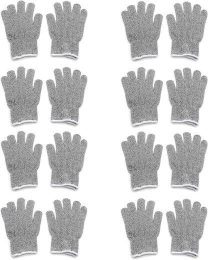 Level 5 Protection 6Pair Of Size XL Safe Cut Resistant Gloves Food Grade For Kitchen Oyster Shucking Meat Cutting Wood Carving Machine Washable [P/N: ET-TOOL032-XL X6-GRAY ]