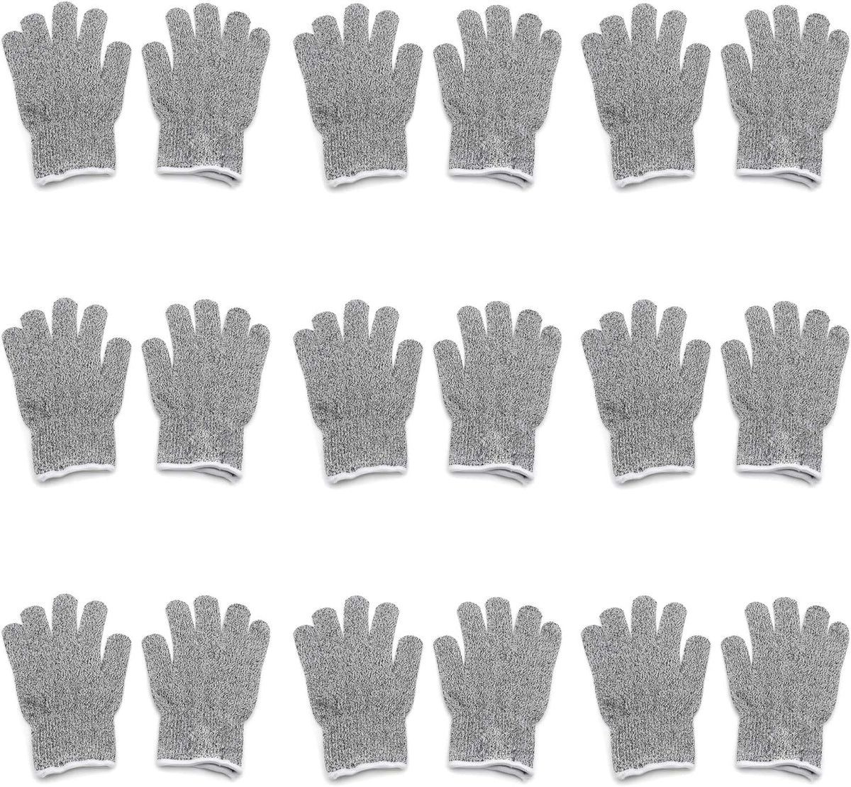Level 5 Protection 6Pair Of Size XL Safe Cut Resistant Gloves Food Grade For Kitchen Oyster Shucking Meat Cutting Wood Carving Machine Washable [P/N: ET-TOOL032-XL X6-GRAY ]