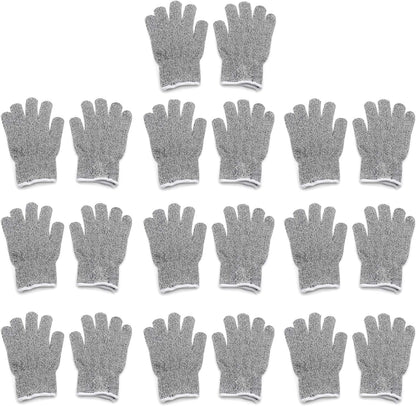 Level 5 Protection 6Pair Of Size XL Safe Cut Resistant Gloves Food Grade For Kitchen Oyster Shucking Meat Cutting Wood Carving Machine Washable [P/N: ET-TOOL032-XL X6-GRAY ]