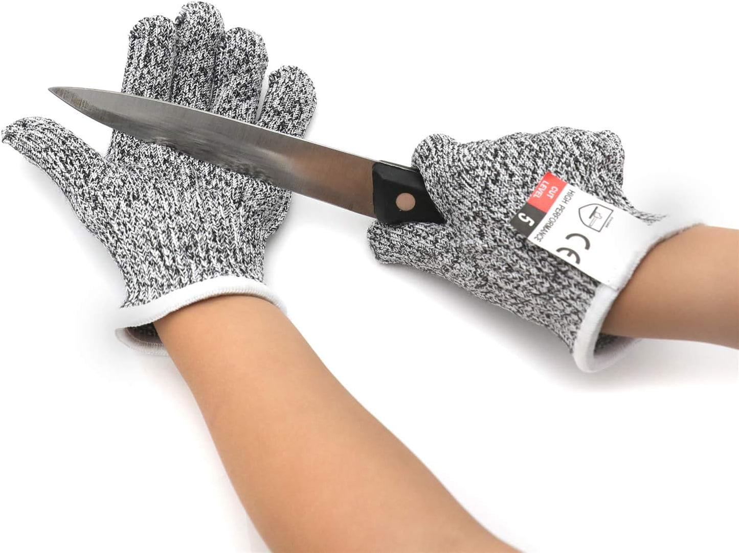 Level 5 Protection 6Pair Of Size XL Safe Cut Resistant Gloves Food Grade For Kitchen Oyster Shucking Meat Cutting Wood Carving Machine Washable [P/N: ET-TOOL032-XL X6-GRAY ]