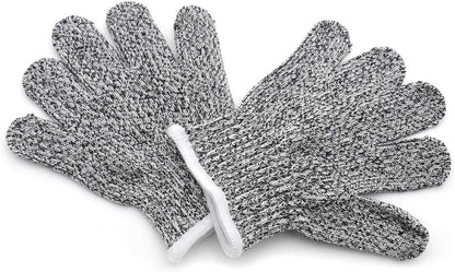 Level 5 Protection 6Pair Of Size XL Safe Cut Resistant Gloves Food Grade For Kitchen Oyster Shucking Meat Cutting Wood Carving Machine Washable [P/N: ET-TOOL032-XL X6-GRAY ]
