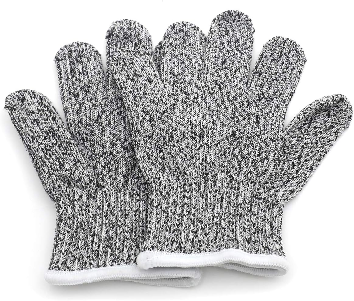 Level 5 Protection 6Pair Of Size XL Safe Cut Resistant Gloves Food Grade For Kitchen Oyster Shucking Meat Cutting Wood Carving Machine Washable [P/N: ET-TOOL032-XL X6-GRAY ]