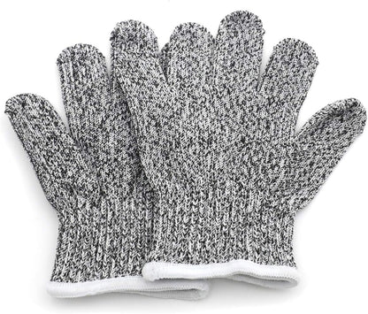 Level 5 Protection 6Pair Of Size XL Safe Cut Resistant Gloves Food Grade For Kitchen Oyster Shucking Meat Cutting Wood Carving Machine Washable [P/N: ET-TOOL032-XL X6-GRAY ]
