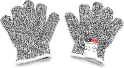 Level 5 Protection 6Pair Of Size XL Safe Cut Resistant Gloves Food Grade For Kitchen Oyster Shucking Meat Cutting Wood Carving Machine Washable [P/N: ET-TOOL032-XL X6-GRAY ]