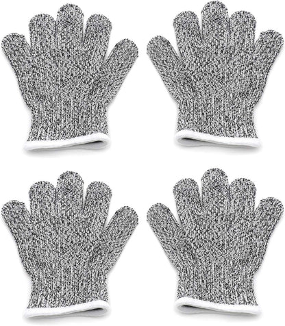 Level 5 Protection 6Pair Of Size XL Safe Cut Resistant Gloves Food Grade For Kitchen Oyster Shucking Meat Cutting Wood Carving Machine Washable [P/N: ET-TOOL032-XL X6-GRAY ]