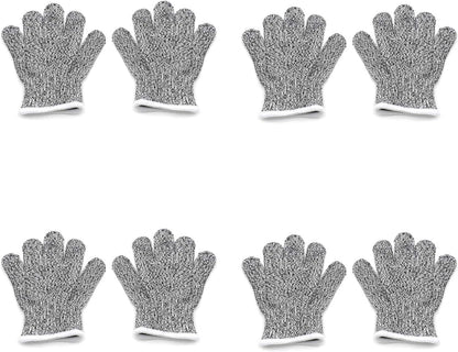 Level 5 Protection 6Pair Of Size XL Safe Cut Resistant Gloves Food Grade For Kitchen Oyster Shucking Meat Cutting Wood Carving Machine Washable [P/N: ET-TOOL032-XL X6-GRAY ]